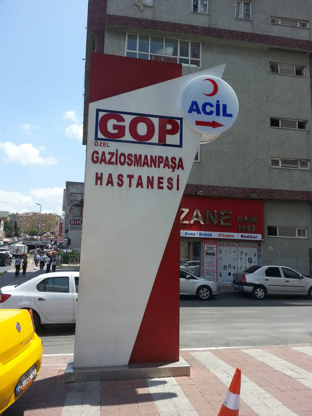 Hastane ve Sağlık Kuruluşu Pilon Tabela (Totem Tabela)