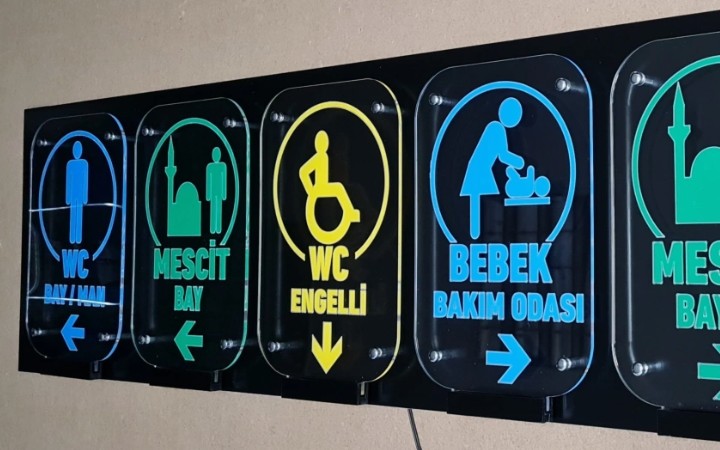 Oteller, Konaklama Tesisleri, Odalar, Restoran, Lobi, SPA, Toplantı Salonları ve Havuzlar için Yönlendirme Tabelaları