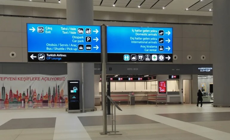 Havaalanları, Otogarlar ve Tren İstasyonları için Yönlendirme Tabelaları