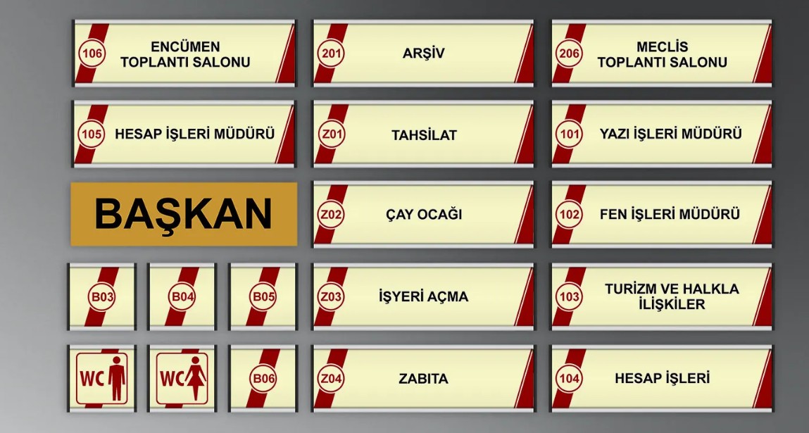 Kamu Binaları ve Belediyeler için Yönlendirme Tabelaları